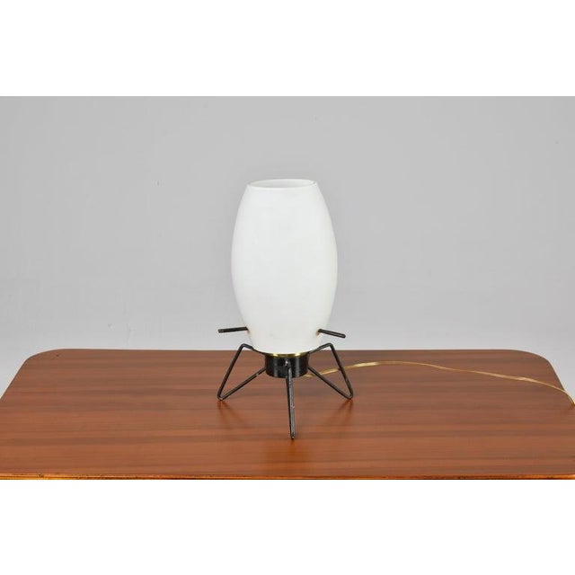 1950s 1950's Glass & Metal Table Lamp For Sale - Image 5 of 9