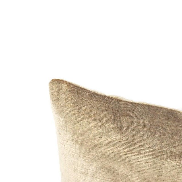 Contemporary Kravet Flamme Velvet in Greige Pillow Cover For Sale - Image 3 of 8