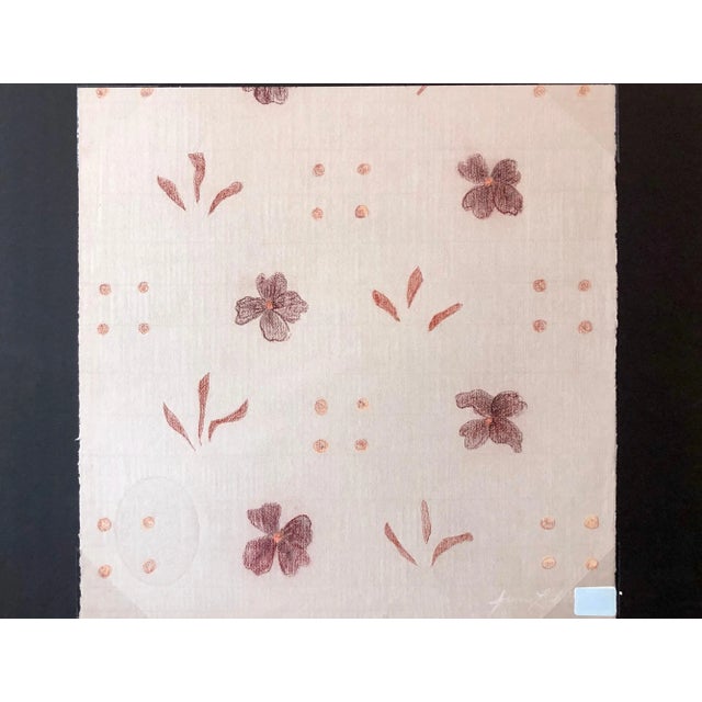 Paper Circa 2005 Joanne Seltzer Original Floral Wallpaper Pattern Pastel Drawing For Sale - Image 7 of 7