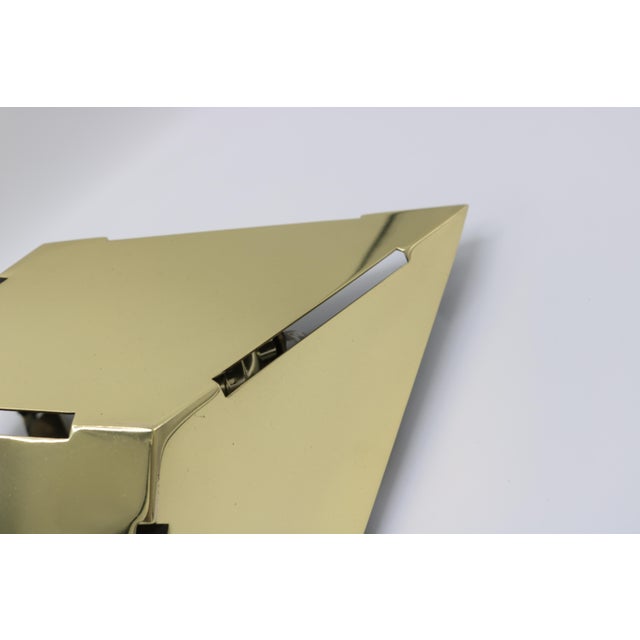 Modern 1970s Pair of Gabriella Crespi Brass Sconces For Sale - Image 3 of 5