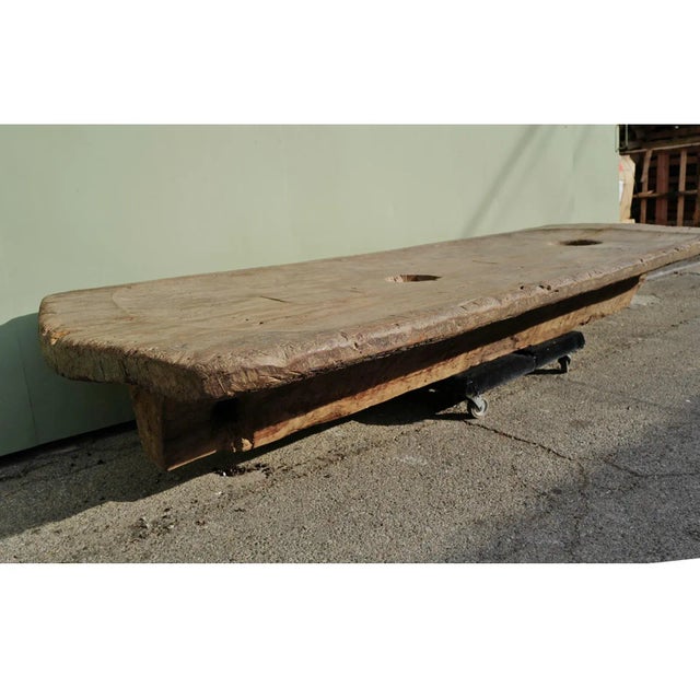 Brown Vintage X-Large Original Indian Wood Naga Table For Sale - Image 8 of 12