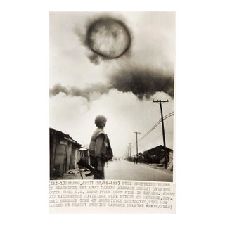 1969 Richard Pyle Ap Reporter Danang Smoke Ring Ammo Dump Fire Photograph For Sale