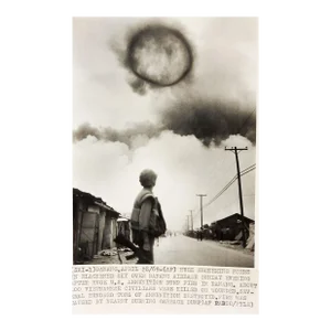 1969 Richard Pyle Ap Reporter Danang Smoke Ring Ammo Dump Fire Photograph