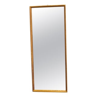 Danish Minimalist Wall Mirror with Oak Frame, 1960s For Sale