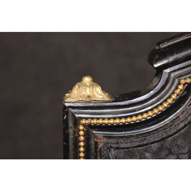 Fine Quality Distressed Ebonized French Bronze Mounted Louis XVI Armchair For Sale - Image 4 of 9