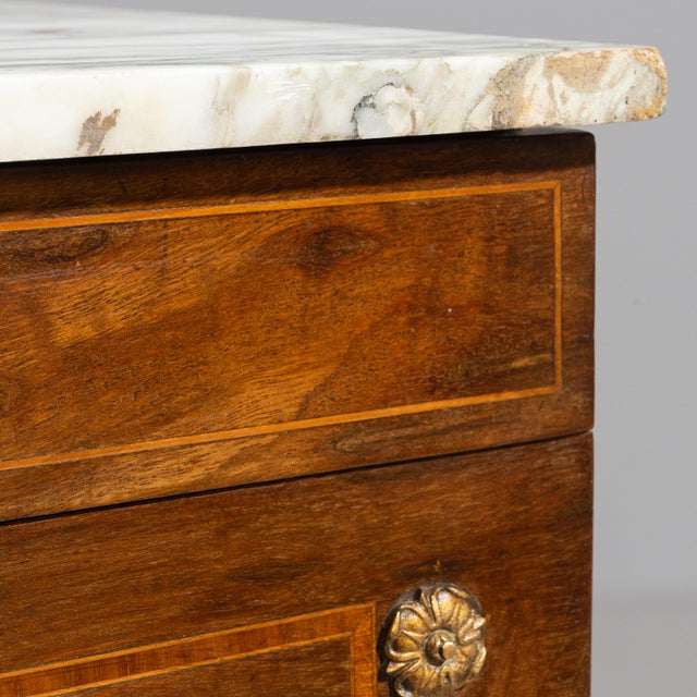 Neoclassical 19th Century Eclectic Marble-Top Side Table With Brass Accents For Sale - Image 3 of 16