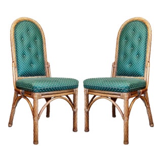 1970s High-Back Rattan Chairs - a Pair For Sale