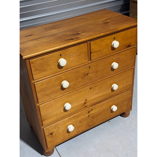 Antique Pine Two Over Three Drawers - Chest of Drawers From England For Sale - Image 4 of 18