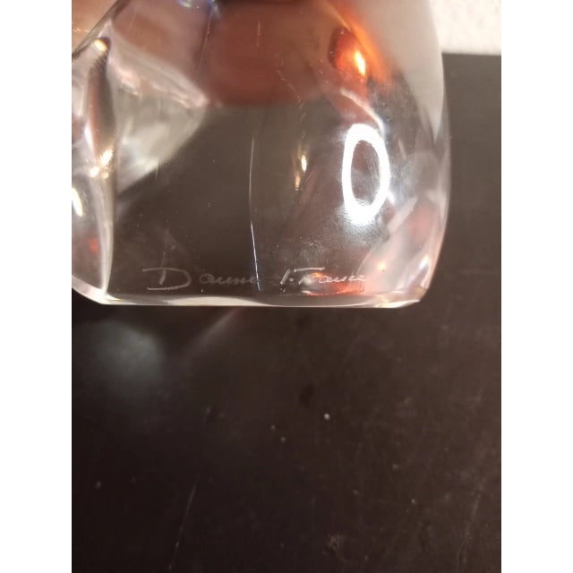 Signed Daum Solid Clear Crystal France Bear Figurine For Sale - Image 4 of 8