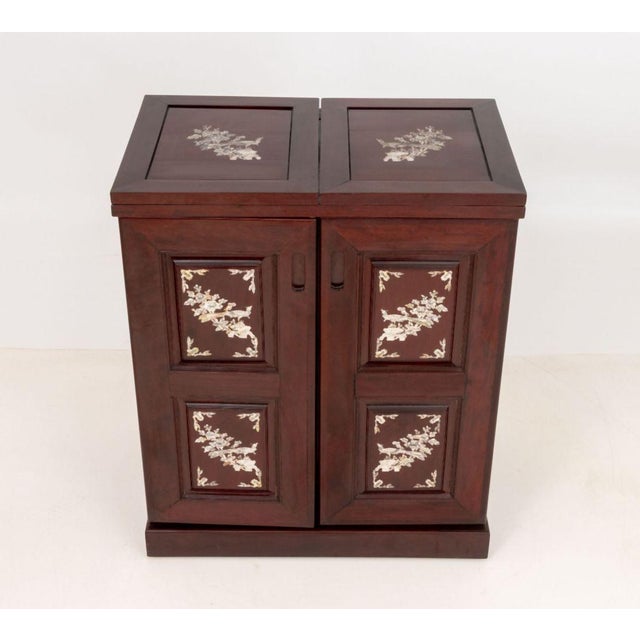 Chinese Mother-of-Pearl Inlay Rosewood Bar Cabinet For Sale In New York - Image 6 of 11