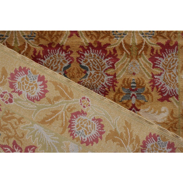 Textile Rug & Kilim’s European Style Rug in Gold and Red All Over Floral Pattern For Sale - Image 7 of 7