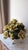 Vintage Italian Capodimonte-Style Porcelain Floral Arrangement Yellow Roses and Green Leaves Set Inside a White Textured Ceramic Basket. For Sale - Image 12 of 16