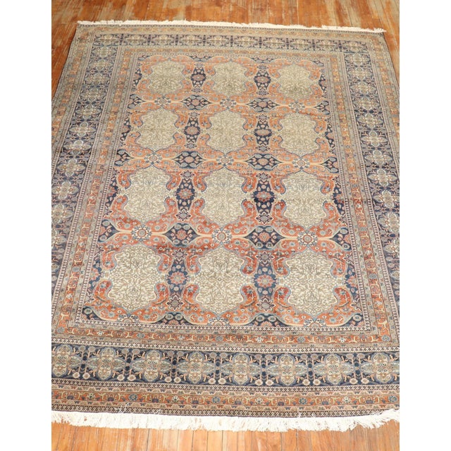 Zabihi Collection 19th Century Museum Caliber Mohtasham Kashan Rug For Sale - Image 10 of 12