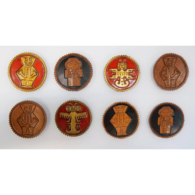 Peruvian Leather Plaques, 1950s, Set of 8 For Sale - Image 11 of 11