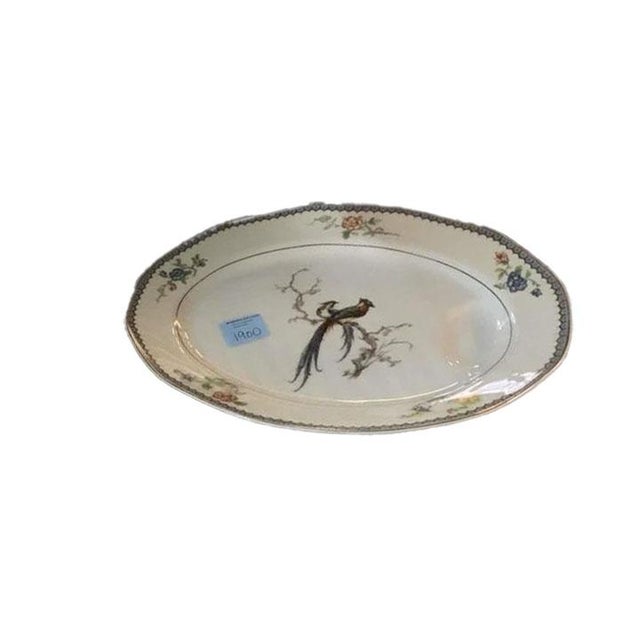 Art Deco 1920s Theodore Haviland Limoges "Eden" Birds of Paradise Porcelain Oval Serving Platter For Sale - Image 3 of 4