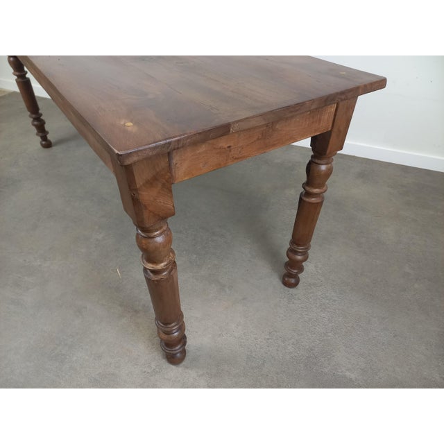 Large Walnut Bistro Table, 1930s For Sale - Image 4 of 18