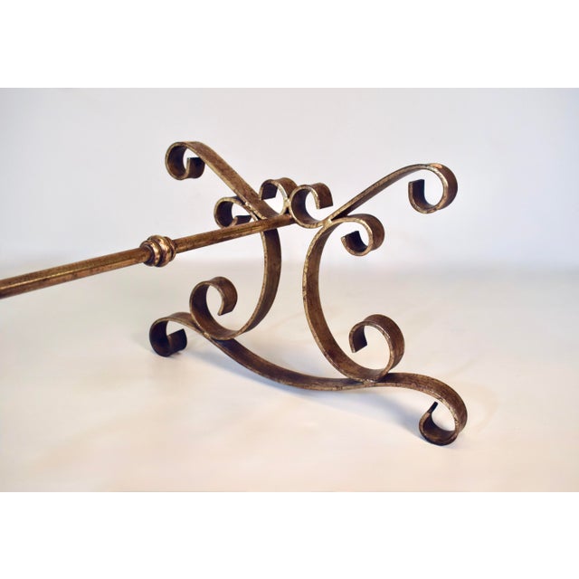 Metal 1960's Gold Gilt Iron and Glass Spanish Hollywood Regency Coffee Table For Sale - Image 7 of 11