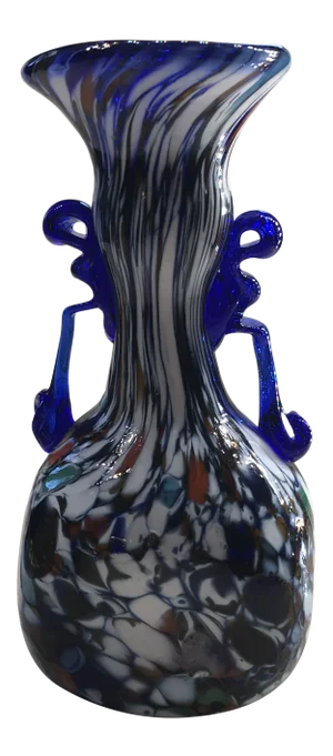 1920-1930's Blue Murano Glass Vase From Toso