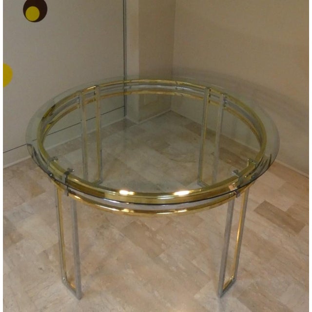 1970s Chrome and Gold-Plated Steel Dining Table, Italy, 1970s For Sale - Image 5 of 18