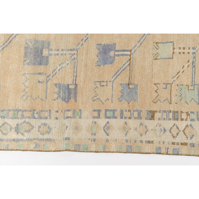 Tan Mid 20th Century Oushak Anatolian Wool Area Carpet For Sale - Image 8 of 10