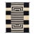 Modern Navajo-Style Hand-Knotted Wool Rug – Black & Cream Graphic Geometric For Sale