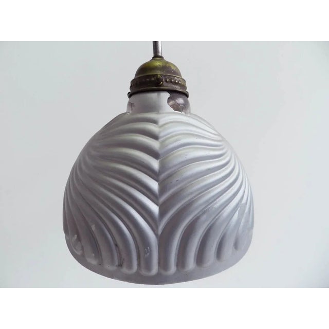 Modern Diagonal Cut Mirrored Silver Glass Lamp from B & J, 1940s For Sale - Image 3 of 8