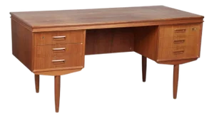 1960s Danish Modern Angular Danish Writing Desk in Teak