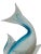 Murano Late 20th Century Venetian Hand Blown Blue and White Glass Fish W Gold Flecks For Sale - Image 4 of 10