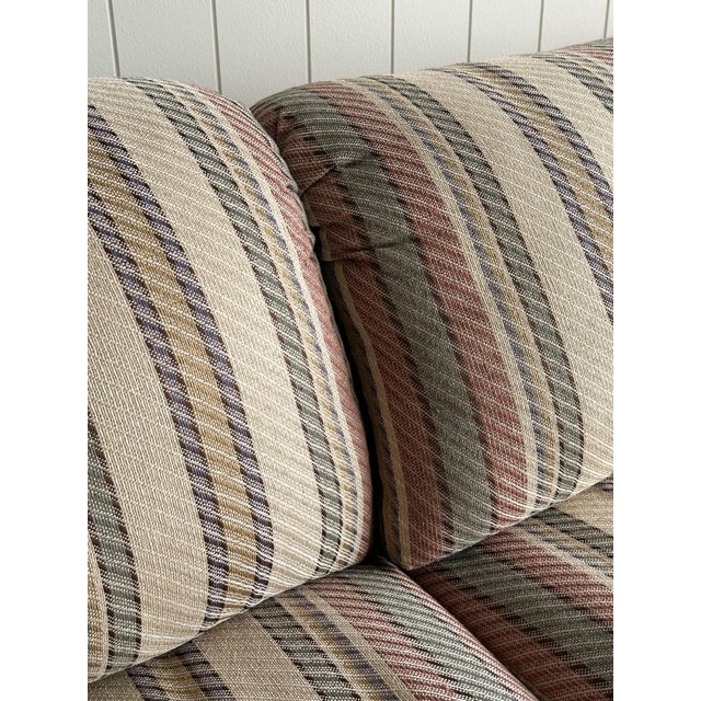 1980s Vintage Postmodern Striped Pillow-Back Three-Piece Modular Sofa For Sale - Image 16 of 17
