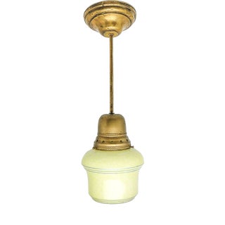 Hanging Lamp in Brass and Glass, Poland, 1950s For Sale
