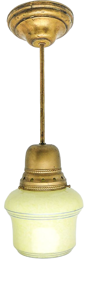 Hanging Lamp in Brass and Glass, Poland, 1950s