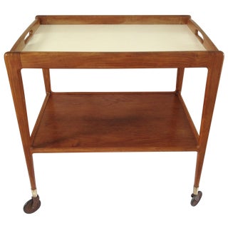 1960s Danish Teak Bar Cart For Sale