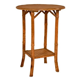 19th Century Round Bamboo Side Table For Sale