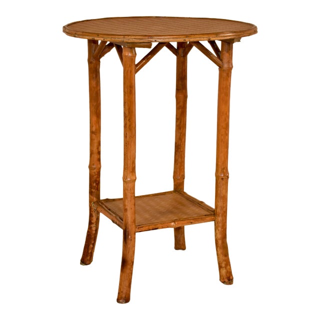 19th Century Round Bamboo Side Table For Sale