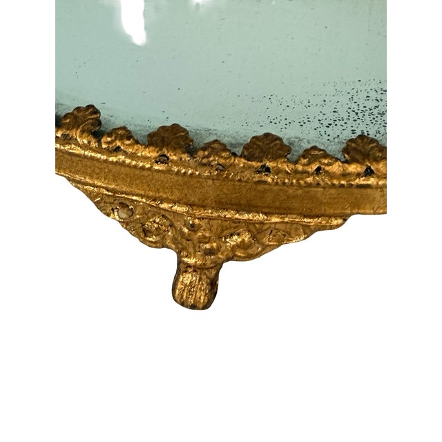 Late 19th Century French Rococo Ormolu Plateau Mirror Tray For Sale - Image 9 of 11