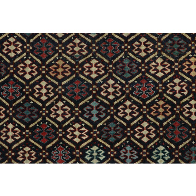 Rug & Kilim Antique Kuba Prayer Rug With Diamond Lattice - Rug & Kilim For Sale - Image 4 of 7