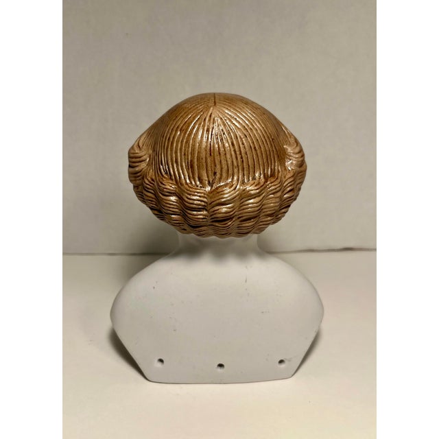 Victorian Antique Bisque Porcelain Shoulder Head Molded Hair Doll Numbered For Sale - Image 3 of 9