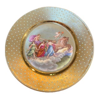 Early 20th Century German Allegorical Hand Painted Cabinet Plate For Sale