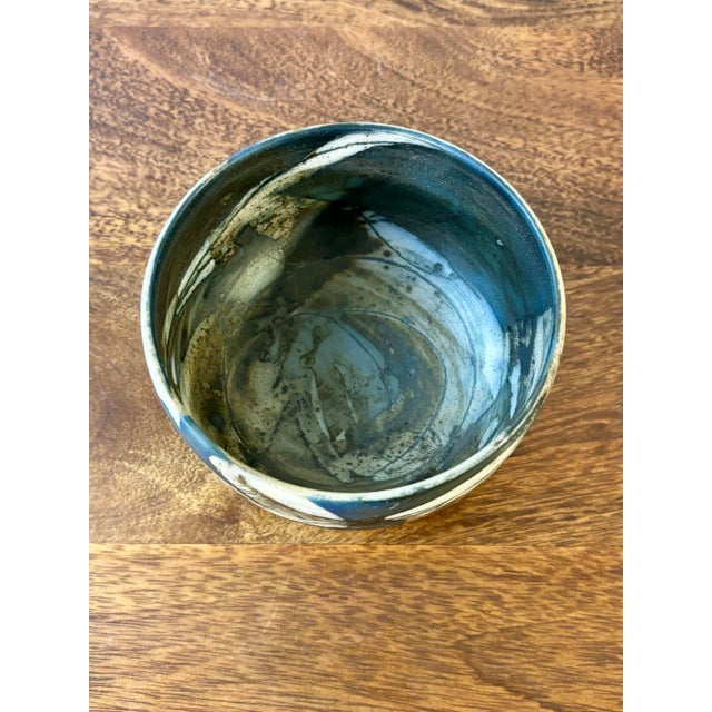 Vintage 1984 American Studio Pottery Bowl, Signed, Abstract Glaze For Sale In Miami - Image 6 of 6