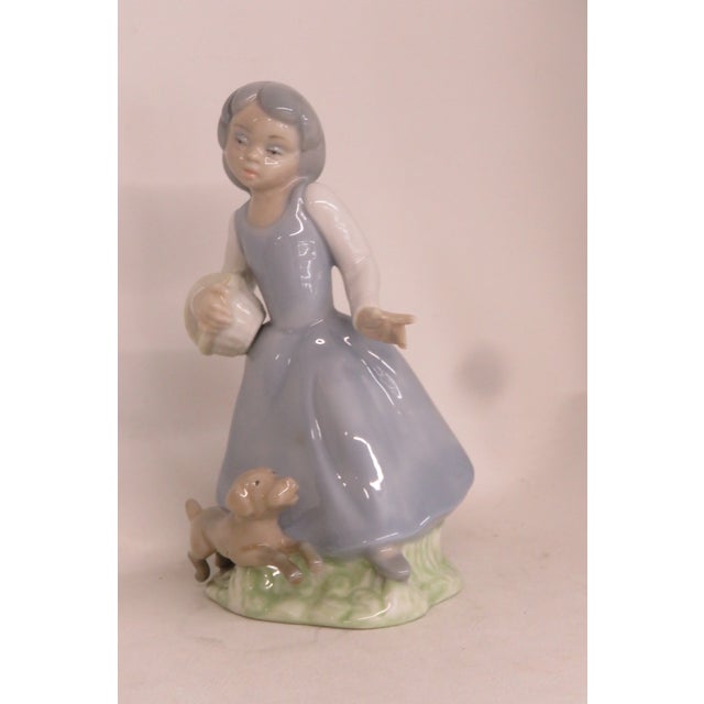 Tenora of Spain Porcelain Girl With Basket and Dog Figurine 4643b For Sale - Image 12 of 14