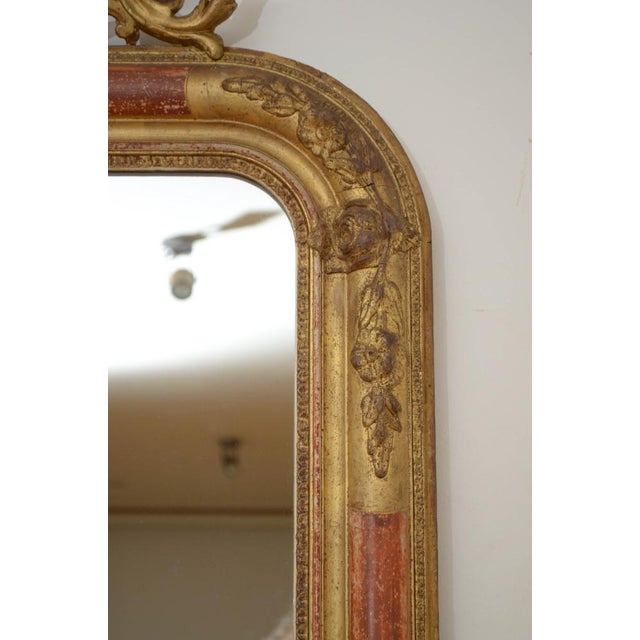 19th Century French Gilded Pier Mirror, 1850s For Sale - Image 6 of 16