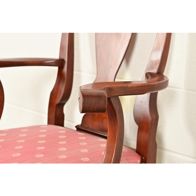 Henkel Harris Queen Anne Solid Cherry Wood Dining Chairs, Set of Six For Sale - Image 9 of 14