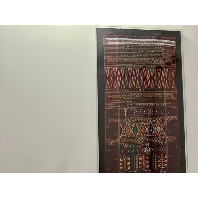 Tribal Monumental Framed in Lucite Antique Textile From Afganistan For Sale - Image 3 of 10
