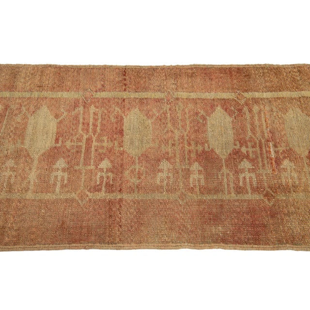 2 X 8 Handcrafted Vintage Turkish Anatolian Terracotta Wool Runner For Sale In New York - Image 6 of 8