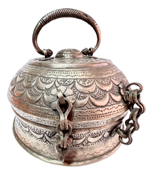 Jewelry Box in Silvered Copper and Bronze Metal, 1950s