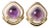 Vintage 18k Gold Amethyst Diamond and Mother of Pearl Earrings, A Pair For Sale