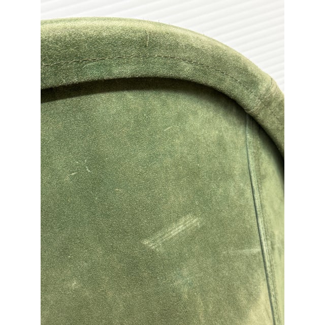 Lusch & Co. Balloon Sling Chair, Forest Green Suede For Sale - Image 4 of 12