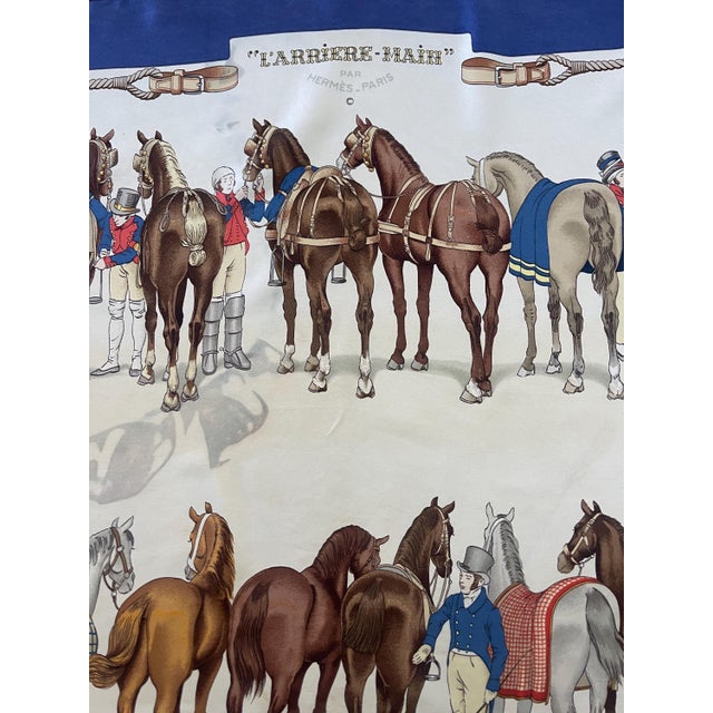 Blue Hermès Scarf « L’arrière-main » 1969 For Sale - Image 8 of 9