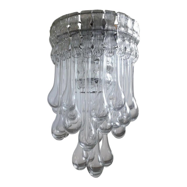 Mid 20th Century Murano Droplets Chandelier For Sale