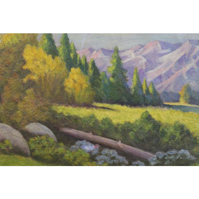 Realism H. Mentzel "Idyllic Pastel Landscape" Realist Oil Painting For Sale - Image 3 of 7